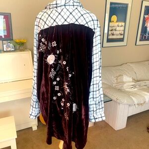 Velvet Back plaid shirt 3X